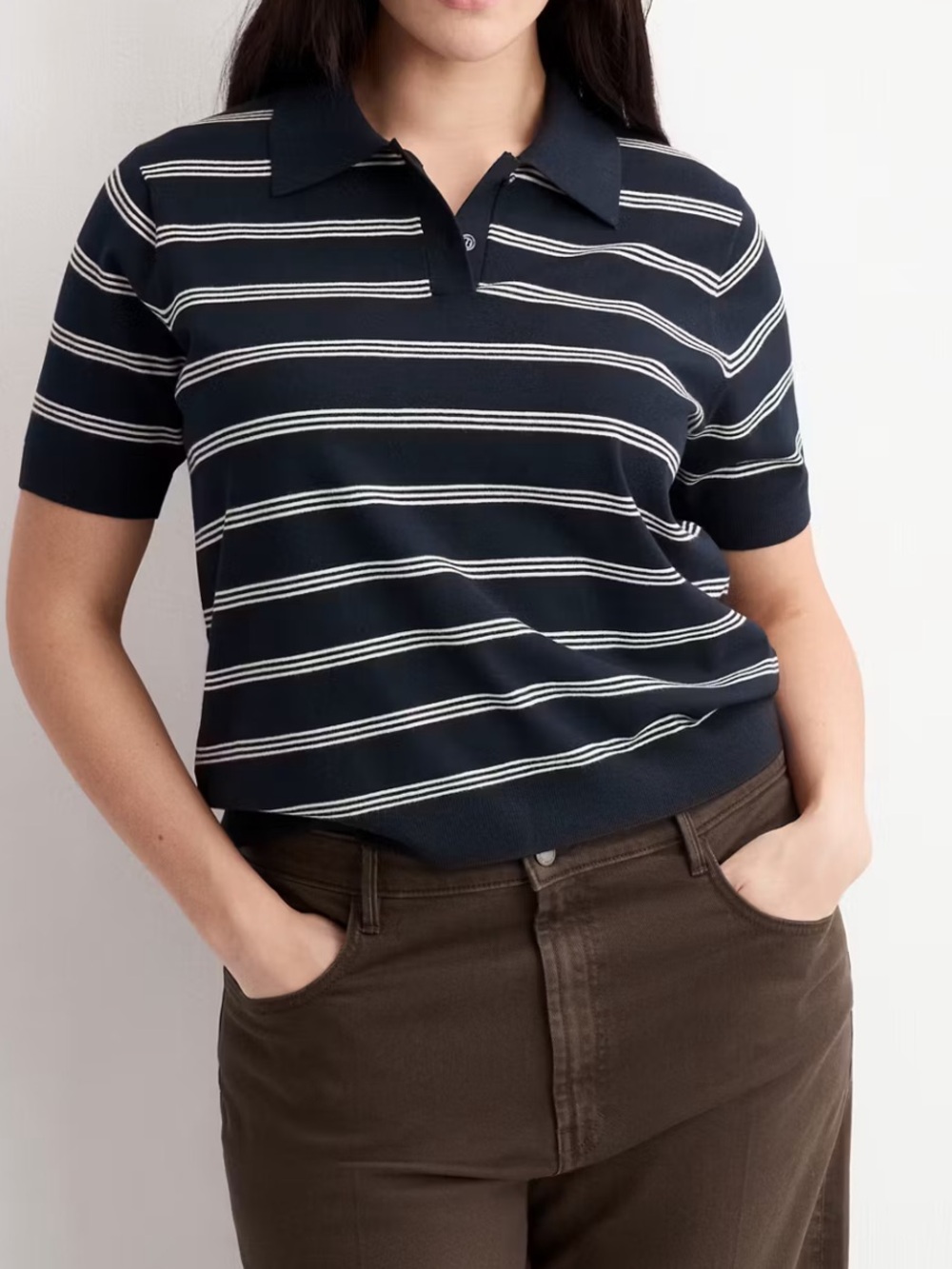 Mango STRIPED POLO-NECK SWEATER 4778